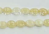 CYJ59 15.5 inches 8*10mm oval yellow jade gemstone beads wholesale