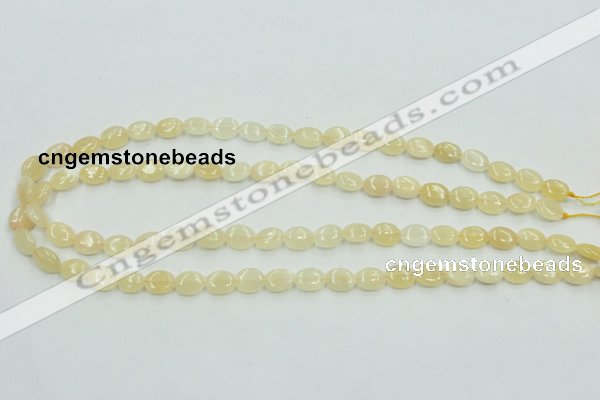 CYJ59 15.5 inches 8*10mm oval yellow jade gemstone beads wholesale