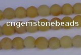 CYJ600 15.5 inches 4mm round matte yellow jade beads wholesale