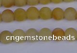 CYJ601 15.5 inches 6mm round matte yellow jade beads wholesale