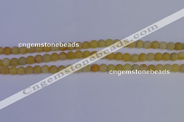 CYJ601 15.5 inches 6mm round matte yellow jade beads wholesale