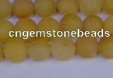 CYJ602 15.5 inches 8mm round matte yellow jade beads wholesale