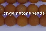 CYJ613 15.5 inches 10mm round matte yellow jade beads wholesale