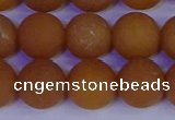 CYJ614 15.5 inches 12mm round matte yellow jade beads wholesale