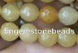 CYJ631 15.5 inches 6mm faceted round yellow jade beads wholesale