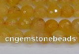 CYJ639 15.5 inches 6mm faceted round yellow jade beads wholesale