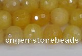 CYJ641 15.5 inches 10mm faceted round yellow jade beads wholesale