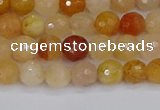 CYJ645 15.5 inches 4mm faceted round mixed yellow jade beads