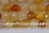 CYJ646 15.5 inches 6mm faceted round mixed yellow jade beads