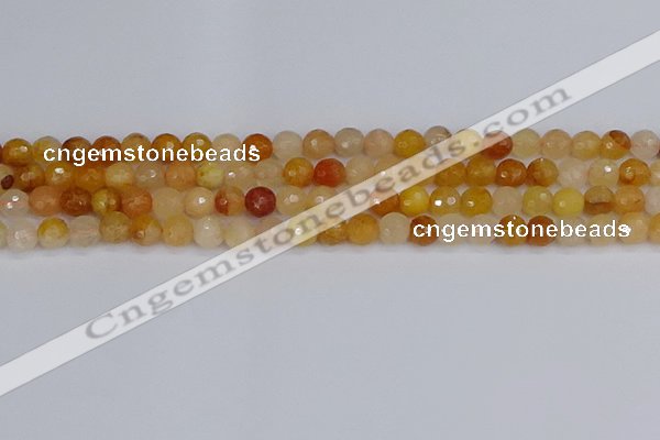 CYJ646 15.5 inches 6mm faceted round mixed yellow jade beads