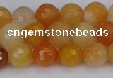 CYJ647 15.5 inches 8mm faceted round mixed yellow jade beads