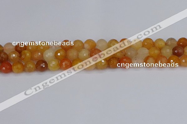 CYJ648 15.5 inches 10mm faceted round mixed yellow jade beads