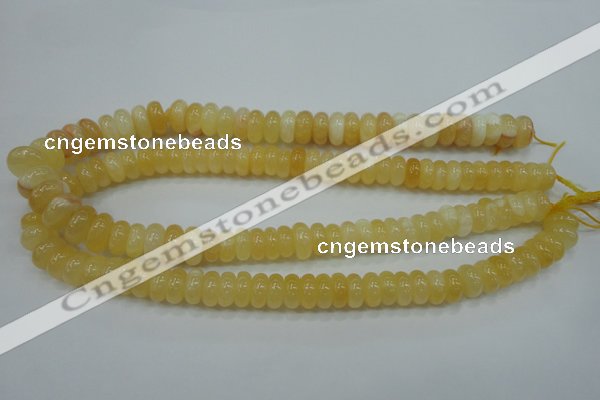 CYJ65 15.5 inches 6*12mm rondelle yellow jade beads wholesale