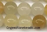 CYJ657 15 inches 8mm round yellow jade beads