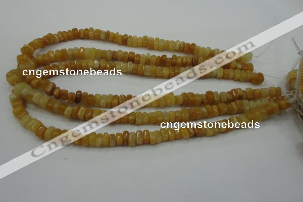 CYJ70 15.5 inches 5*8mm nuggets yellow jade beads wholesale