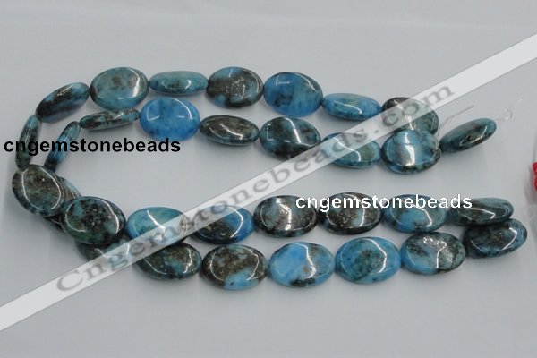 CYQ56 15.5 inches 18*25mm oval dyed pyrite quartz beads wholesale