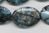 CYQ57 15.5 inches 22*30mm oval dyed pyrite quartz beads wholesale