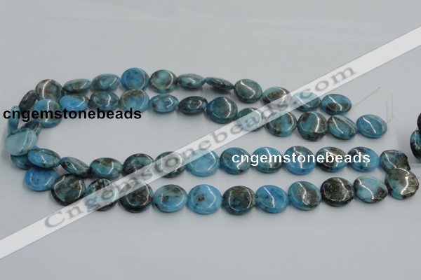 CYQ58 15.5 inches 16mm flat round dyed pyrite quartz beads wholesale