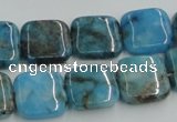 CYQ59 15.5 inches 16*16mm square dyed pyrite quartz beads wholesale