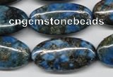 CYQ73 15.5 inches 15*30mm oval dyed pyrite quartz beads wholesale