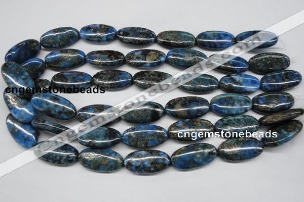 CYQ73 15.5 inches 15*30mm oval dyed pyrite quartz beads wholesale