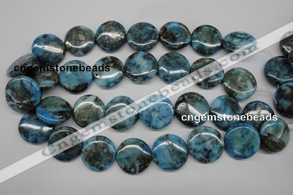 CYQ75 15.5 inches 25mm flat round dyed pyrite quartz beads wholesale