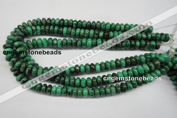CYQ80 15.5 inches 6*12mm rondelle dyed pyrite quartz beads wholesale