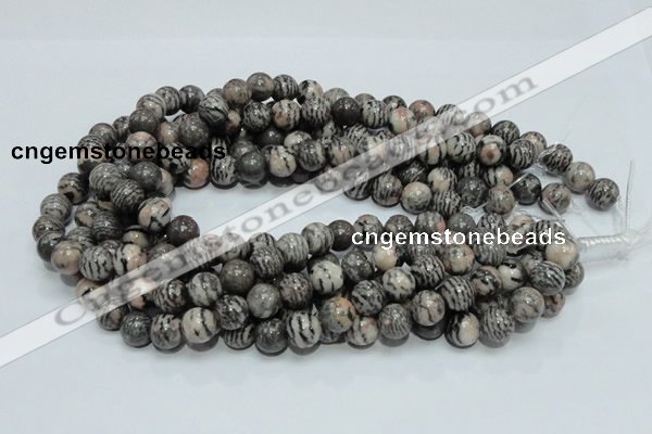 CZJ06 16 inches 12mm round zebra jasper gemstone beads Wholesale