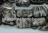 CZJ10 16 inches 12*16mm rectangle zebra jasper gemstone beads