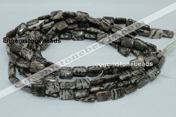 CZJ10 16 inches 12*16mm rectangle zebra jasper gemstone beads