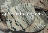 CZJ11 16 inches 30*40mm waved oval zebra jasper gemstone beads