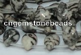 CZJ12 16 inches 10*14mm flat teardrop zebra jasper gemstone beads