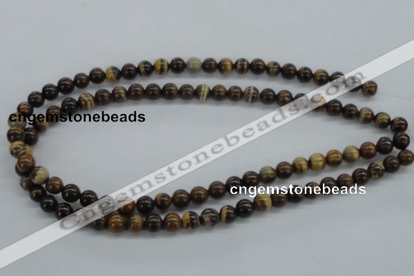 CZJ170 15.5 inches 8mm round iron zebra jasper beads wholesale