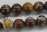 CZJ172 15.5 inches 12mm round iron zebra jasper beads wholesale