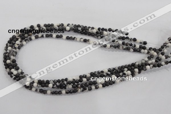 CZJ201 15.5 inches 4mm round black & white zebra jasper beads