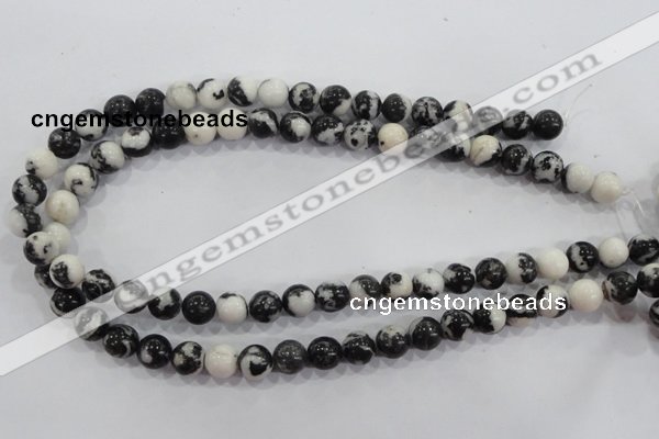 CZJ203 15.5 inches 8mm round black & white zebra jasper beads