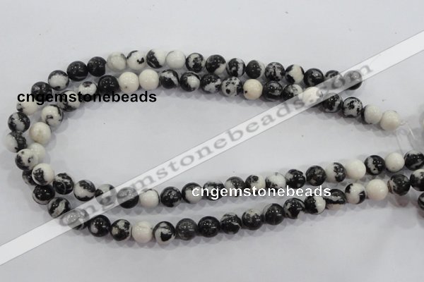 CZJ205 15.5 inches 12mm round black & white zebra jasper beads