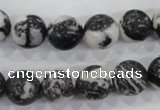 CZJ206 15.5 inches 14mm round black & white zebra jasper beads