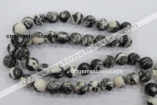 CZJ208 15.5 inches 18mm round black & white zebra jasper beads
