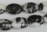 CZJ220 15.5 inches 13*18mm oval black & white zebra jasper beads