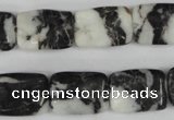 CZJ226 15.5 inches 13*18mm rectangle black & white zebra jasper beads