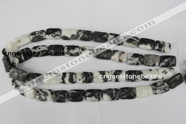 CZJ226 15.5 inches 13*18mm rectangle black & white zebra jasper beads