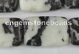 CZJ228 15.5 inches 20*30mm rectangle black & white zebra jasper beads