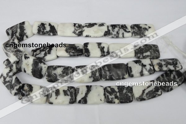 CZJ228 15.5 inches 20*30mm rectangle black & white zebra jasper beads