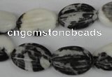 CZJ230 13*18mm carved oval black & white zebra jasper beads