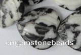 CZJ233 30*30mm carved heart black & white zebra jasper beads