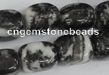 CZJ235 15.5 inches 13*18mm nugget black & white zebra jasper beads