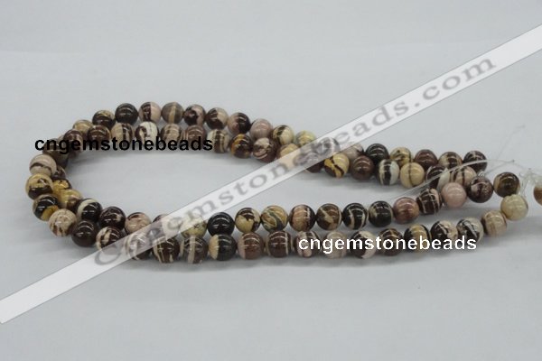 CZJ251 15.5 inches 10mm round zebra jasper beads wholesale