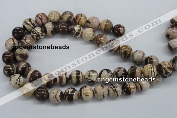 CZJ254 15.5 inches 16mm round zebra jasper beads wholesale