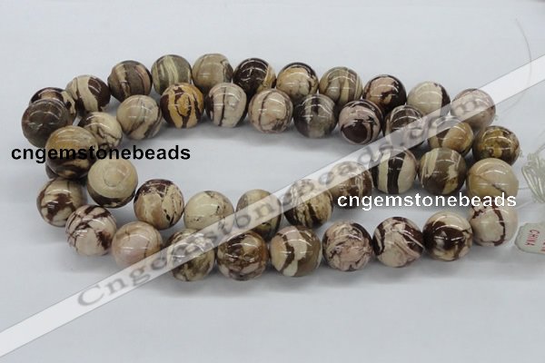 CZJ256 15.5 inches 20mm round zebra jasper beads wholesale